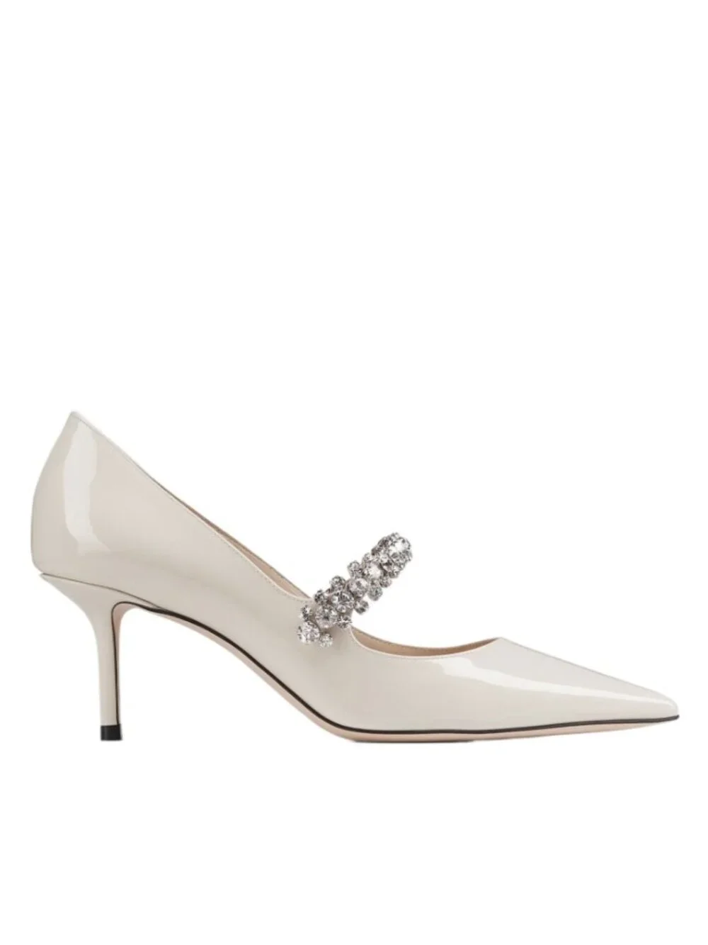 JIMMY CHOO Women Bing Off White Pumps With Crystal Embellishments